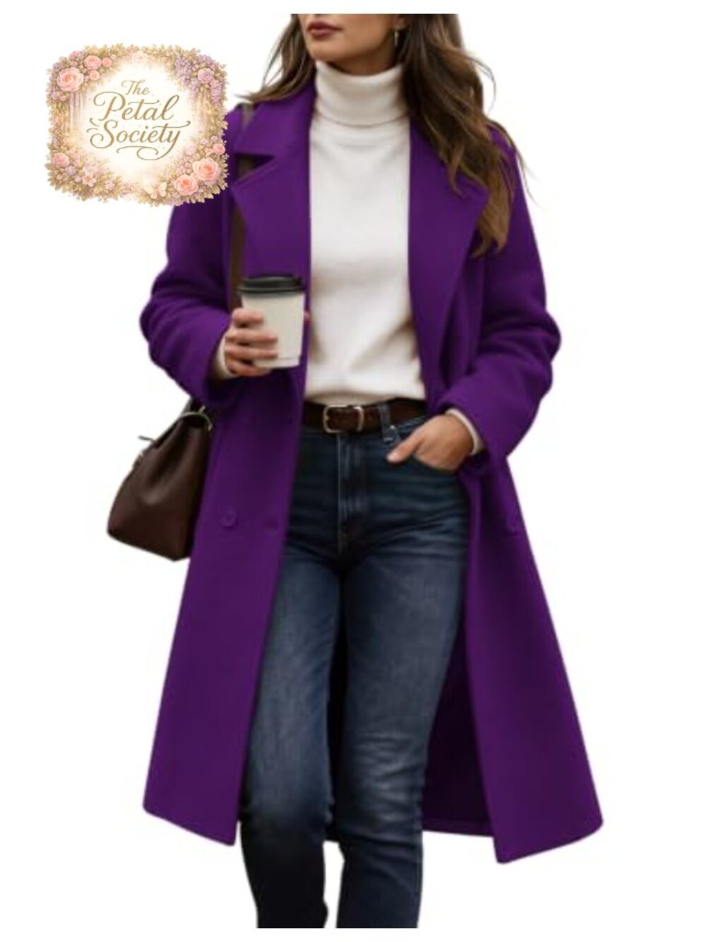Zeagoo Women's Winter Peacoat Notch Lapel Double Breasted Mid-Long Wool Coat